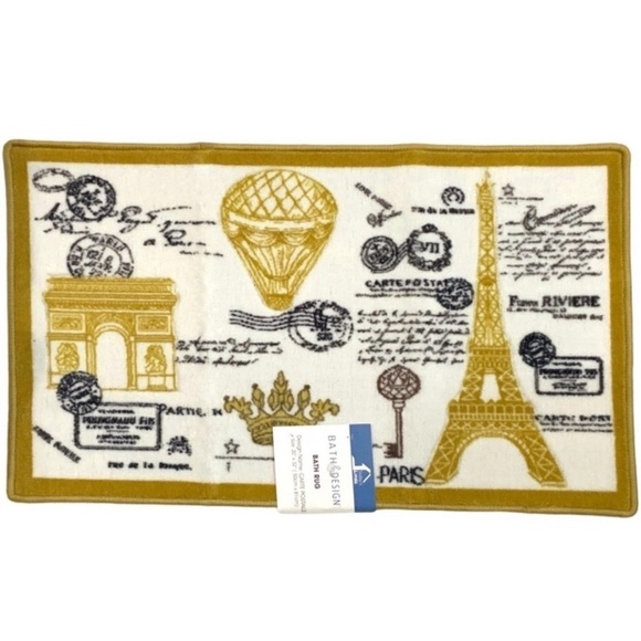 Paris Eiffel Tower Shower Hooks Arc de Triomphe French Resin White Gold 12 PC - Picture 14 of 16